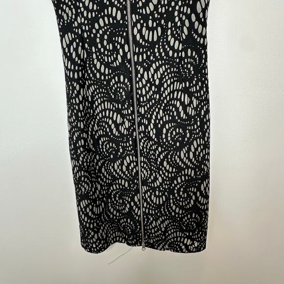 Reiss Janella Lace Overlay Knee Length‎ Shift Dress Womans 4 Whimsical Career - Picture 9 of 12
